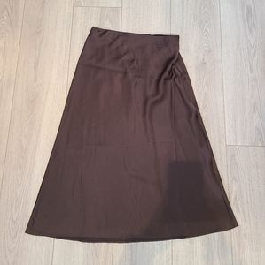 Quince brown silk skirt small